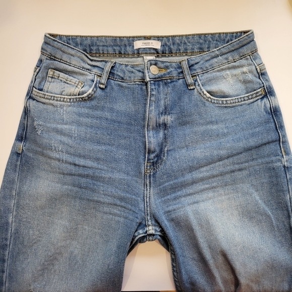 Forever 21 Light Blue Distressed Flare Jeans Size 28 Y2K 90s Cool Girl - Picture 8 of 10